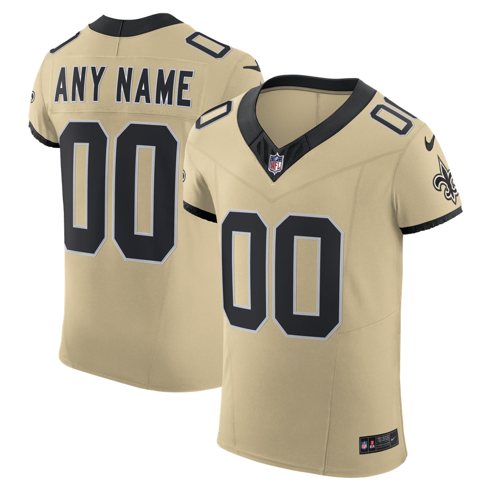 New Orleans Saints Alternate Jersey Gold NFL Football Fan Wear Custom Number