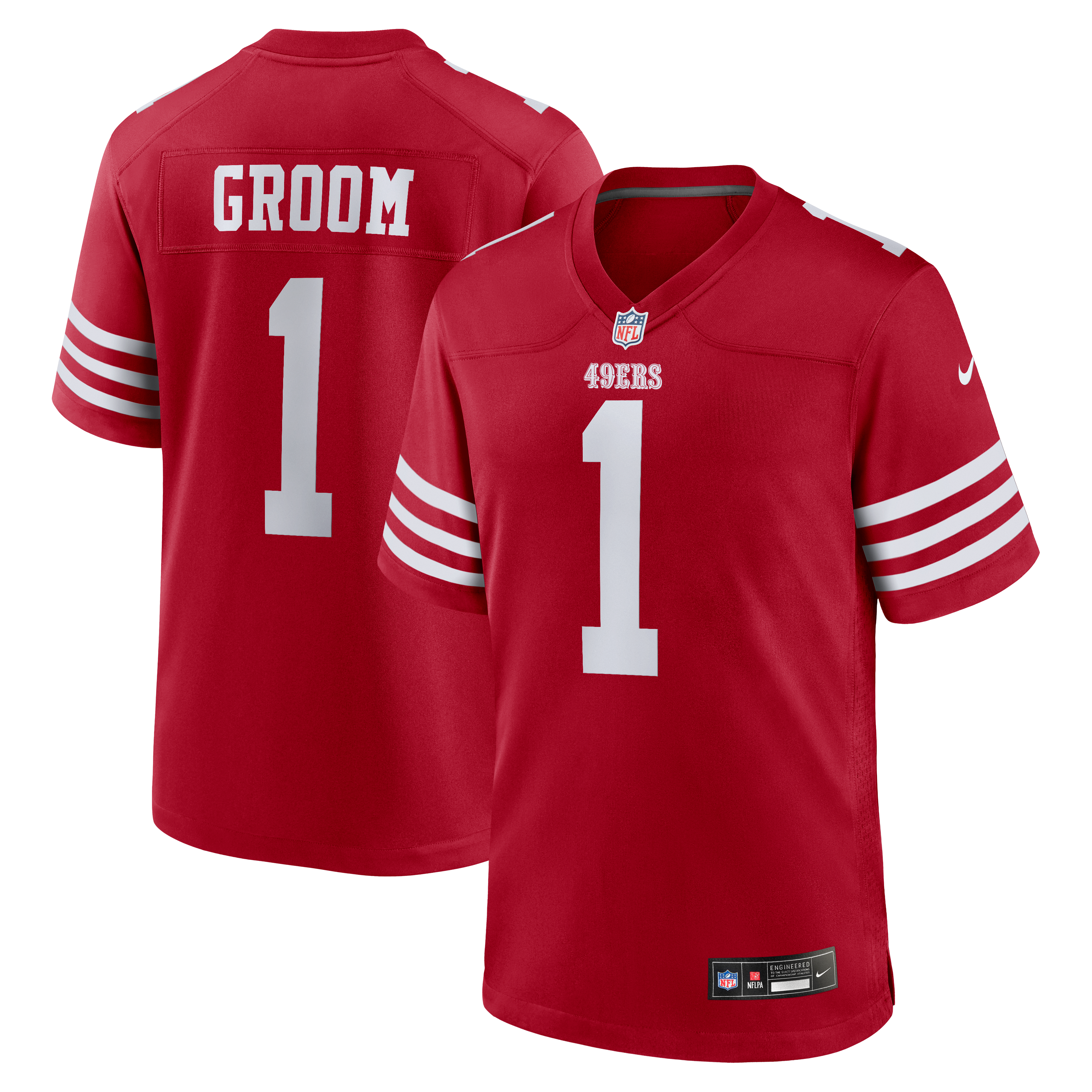 San Francisco 49ers Game Jersey No.1 Scarlet NFL Football Fan Wear
