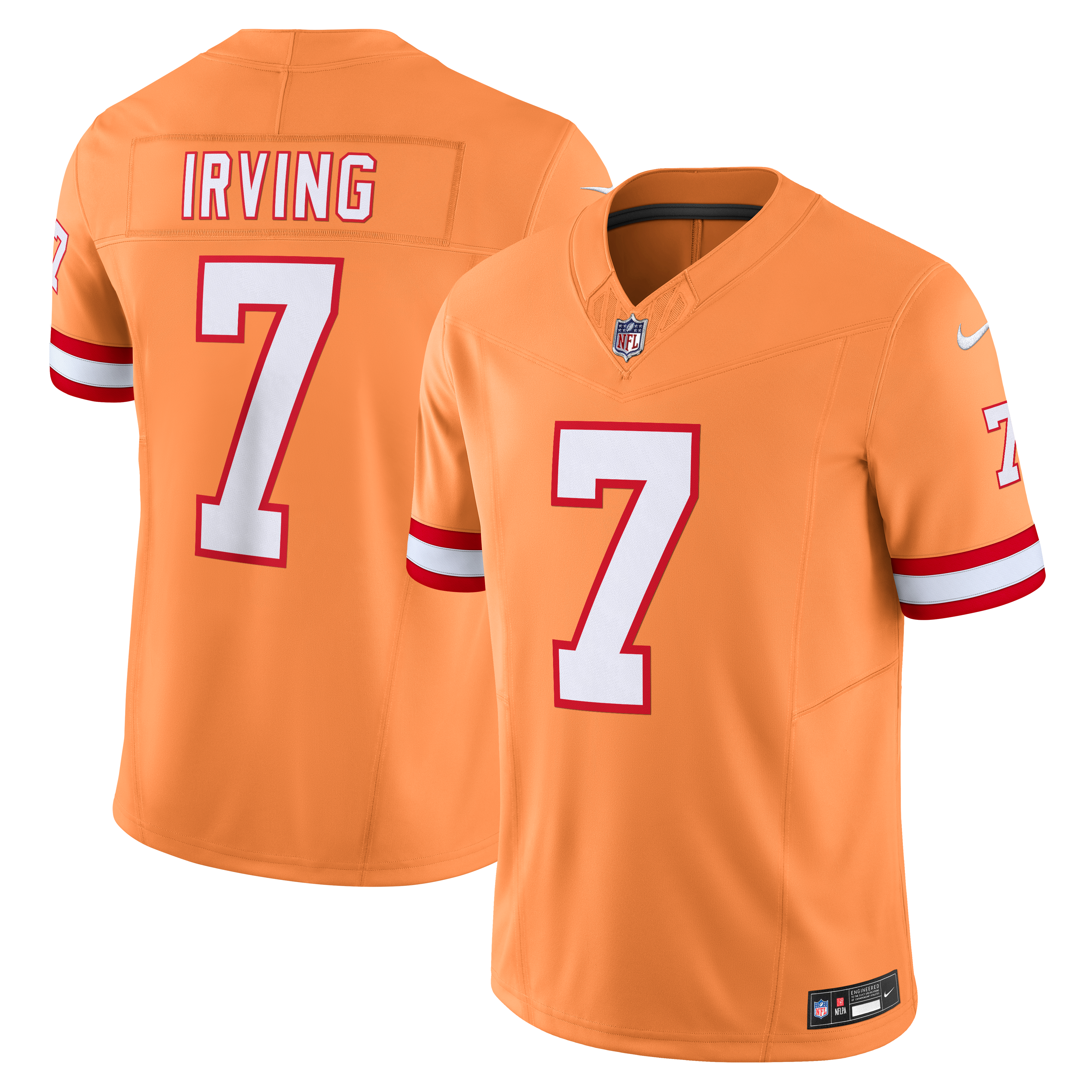 Bucky Irving Tampa Bay Buccaneers Alternate Jersey Orange NFL Football Fan Wear Bucky Irving