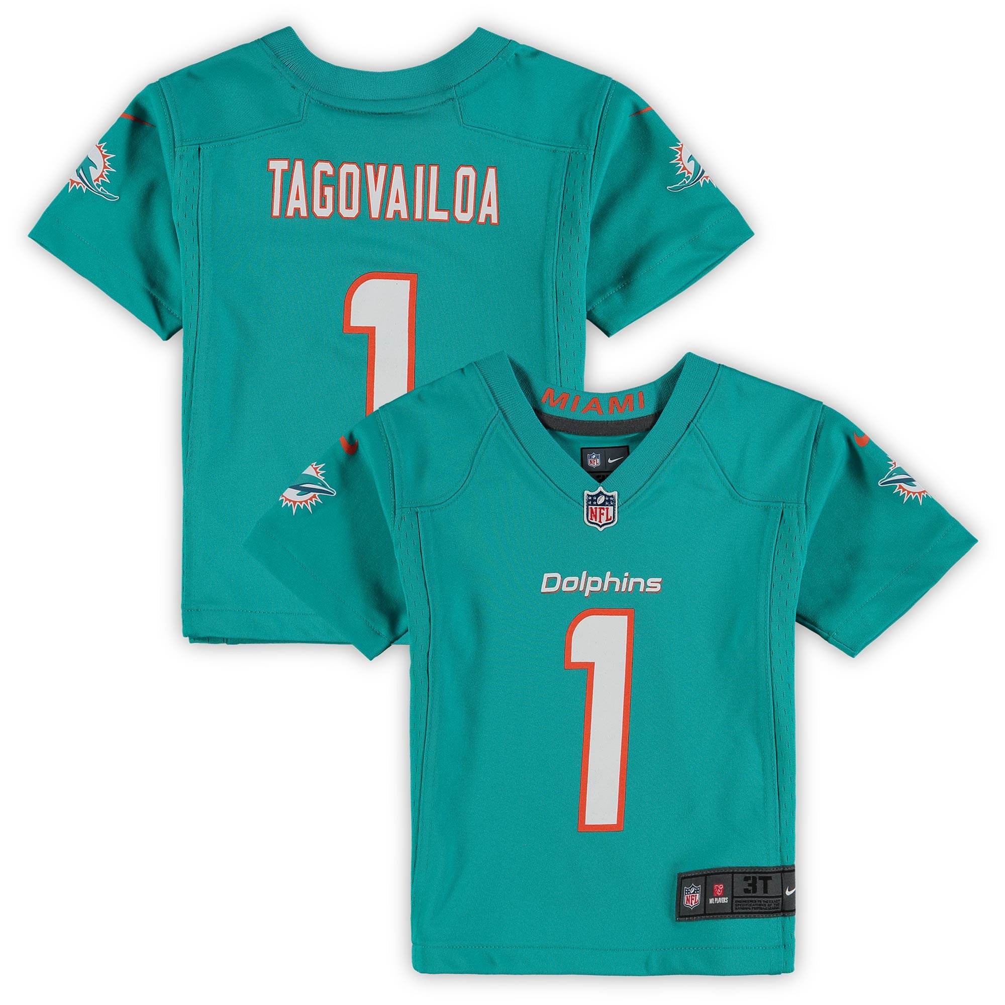 Tua Tagovailoa Miami Dolphins Game Jersey Aqua NFL Football Fan Wear Tua Tagovailoa