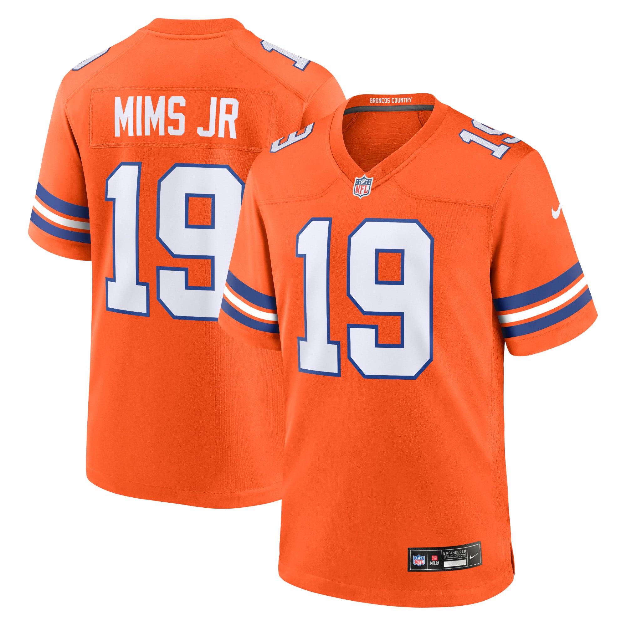 Marvin Mims Jr Denver Broncos Game Jersey Orange NFL Football Fan Wear