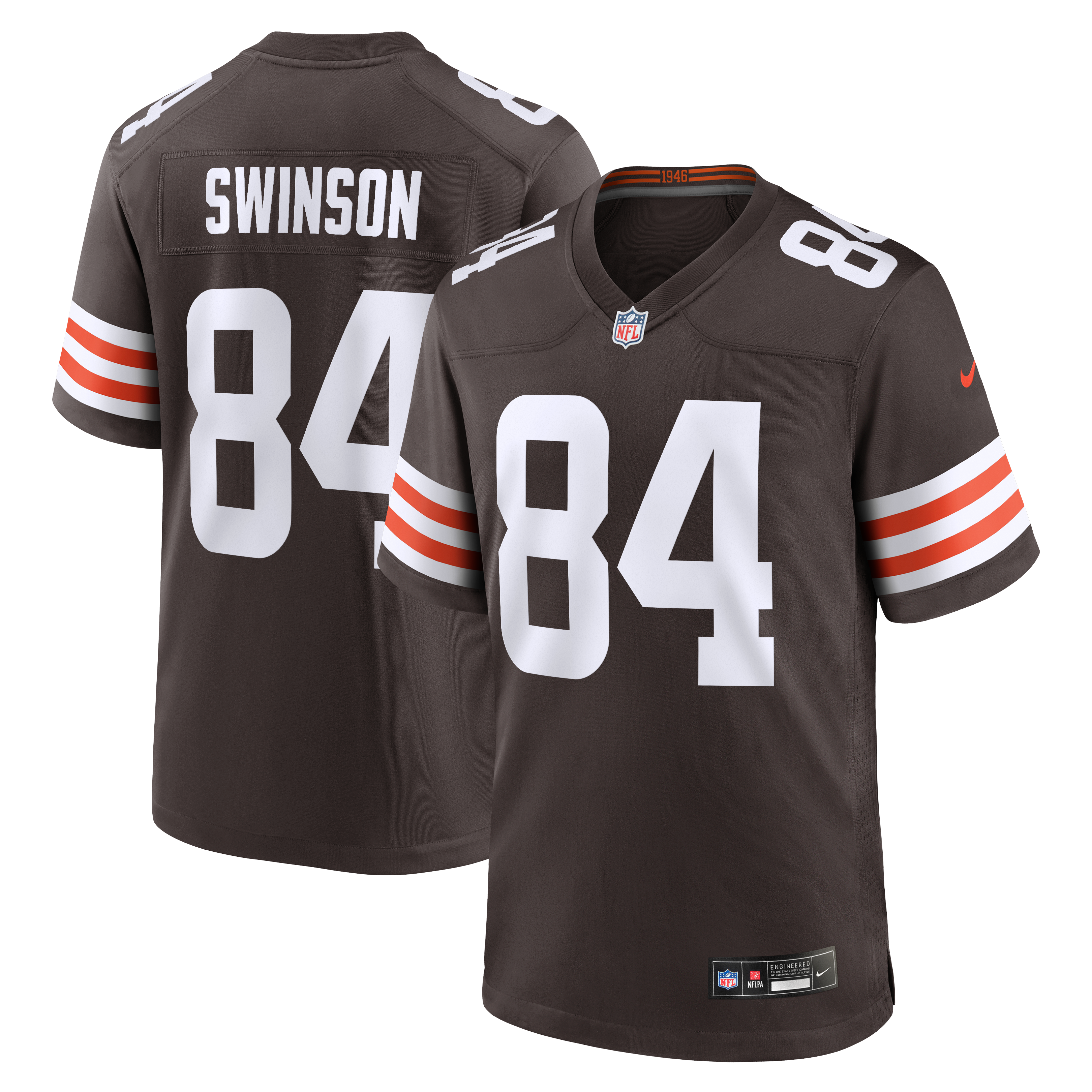 Messiah Swinson Cleveland Browns Game Jersey Brown NFL Football Fan Wear Messiah Swinson