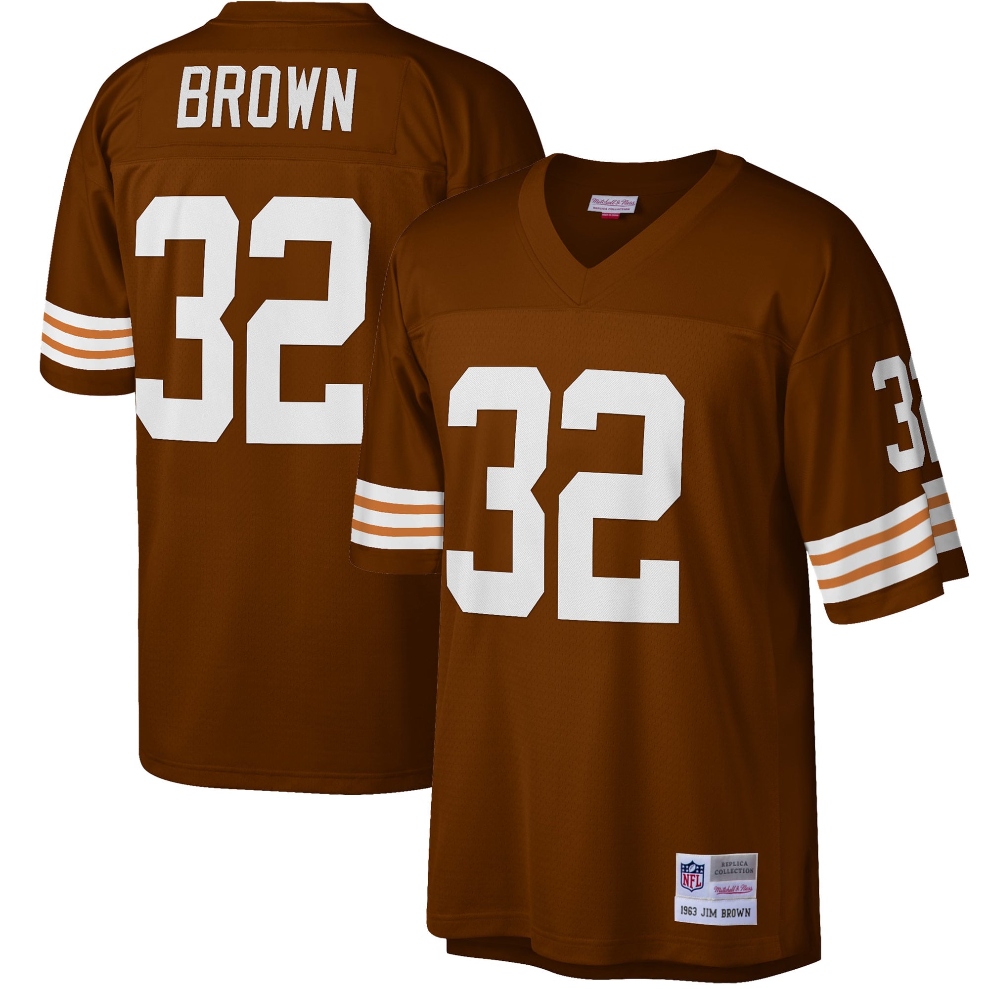 Jim Brown Mitchell Cleveland Browns Replica Jersey Brown NFL Football Fan Wear Jim Brown Mitchell