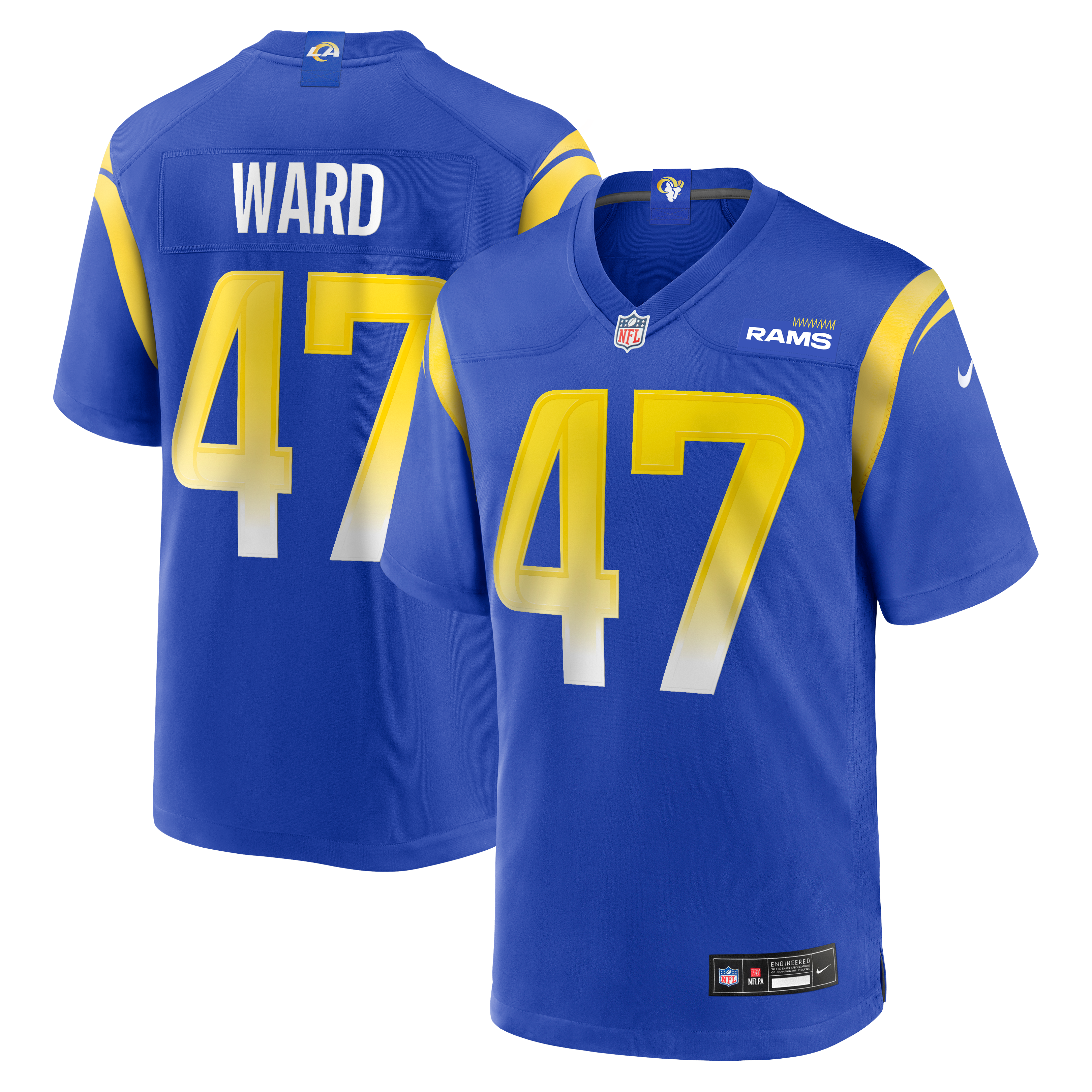 Alex Ward Los Angeles Rams Game Jersey Royal NFL Football Fan Wear
