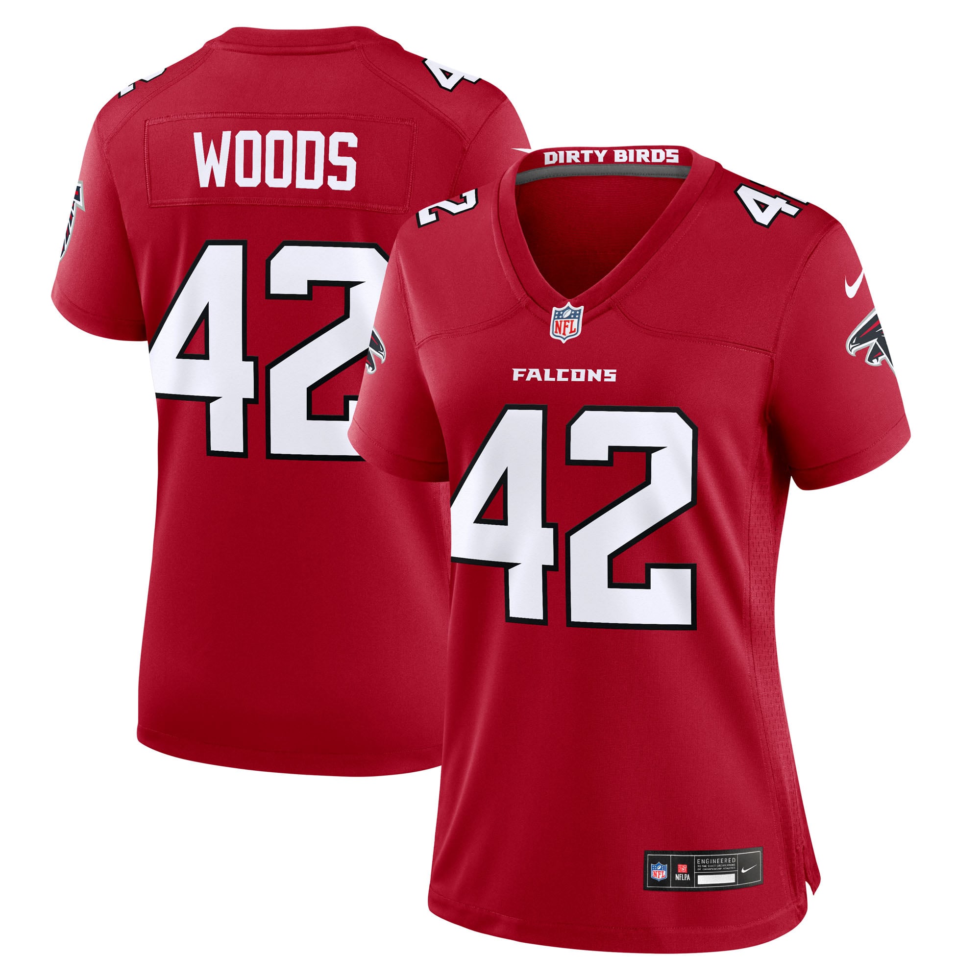 Josh Woods Atlanta Falcons Game Jersey Red NFL Football Fan Wear Josh Woods