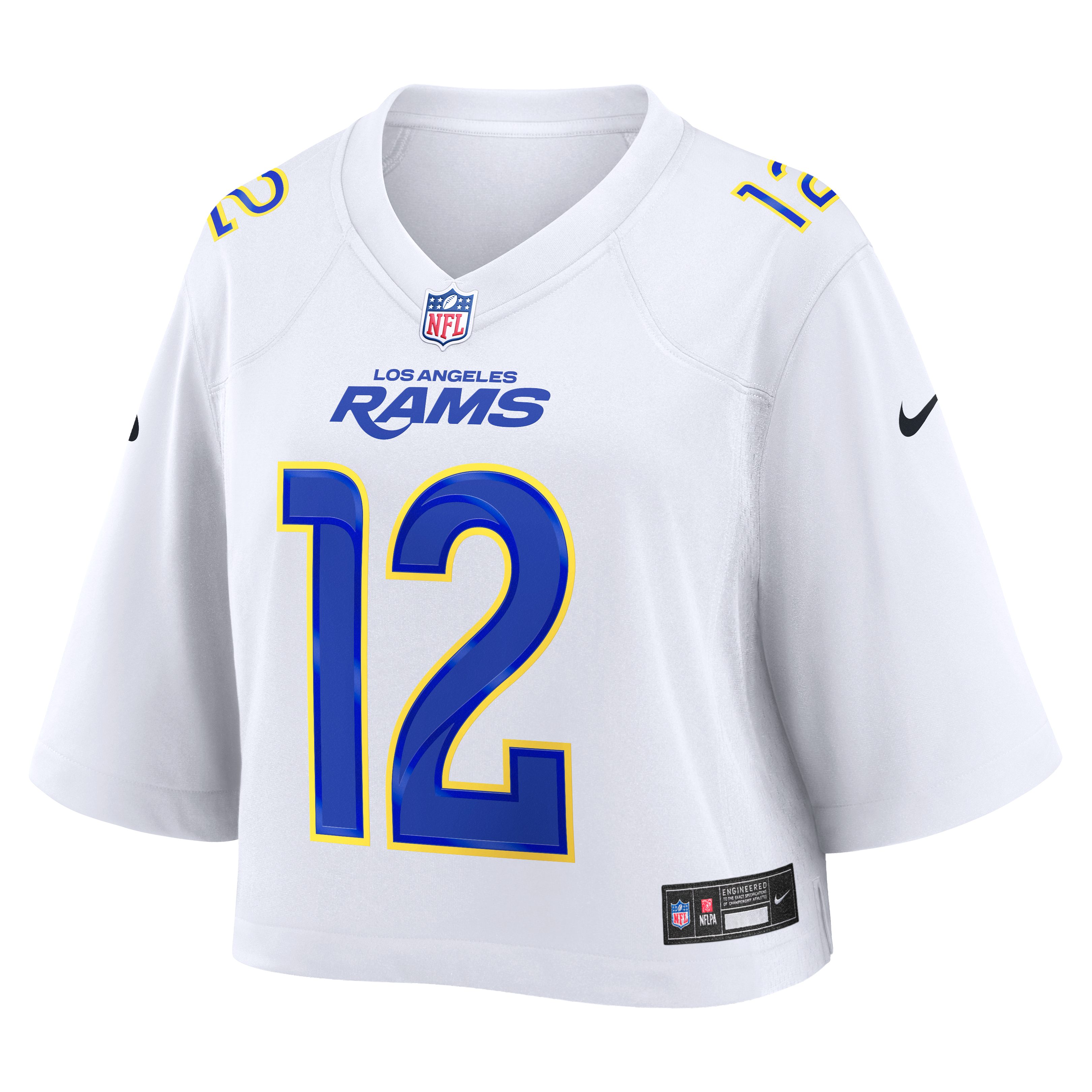 Puka Nacua Cropped Los Angeles Rams Game Jersey White NFL Football Fan Wear