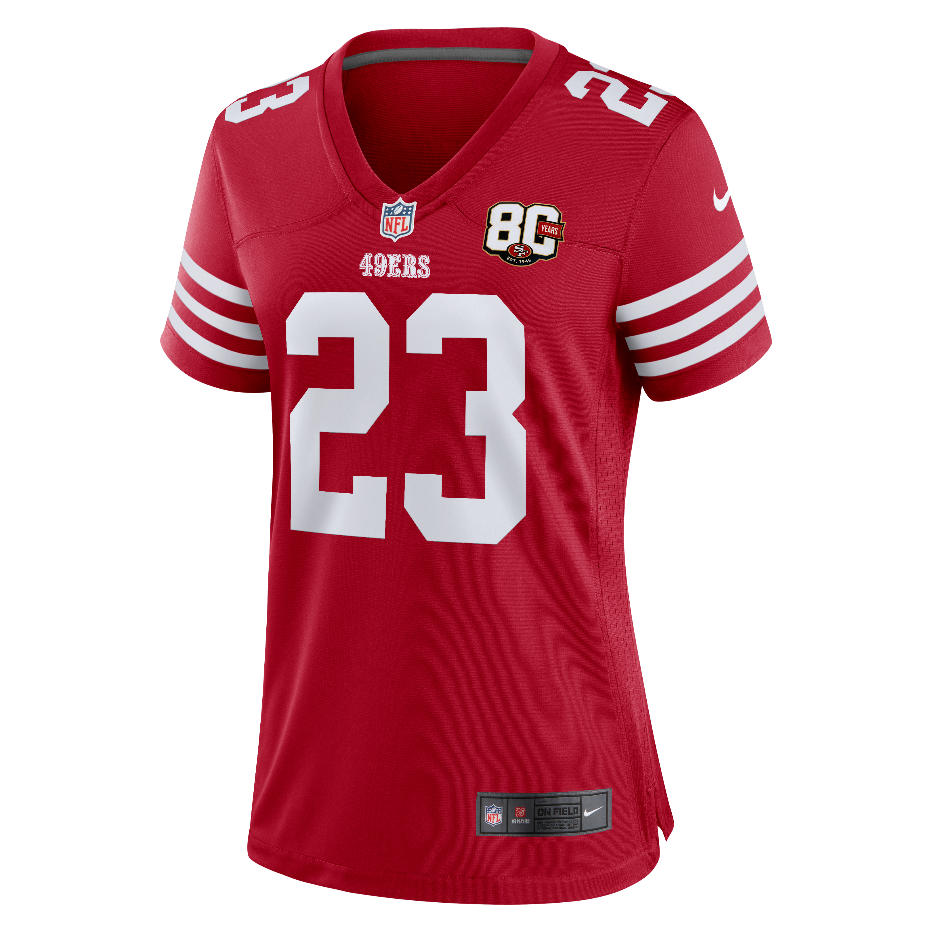 Christian McCaffrey San Francisco 49ers Game Jersey Scarlet NFL Football Fan Wear