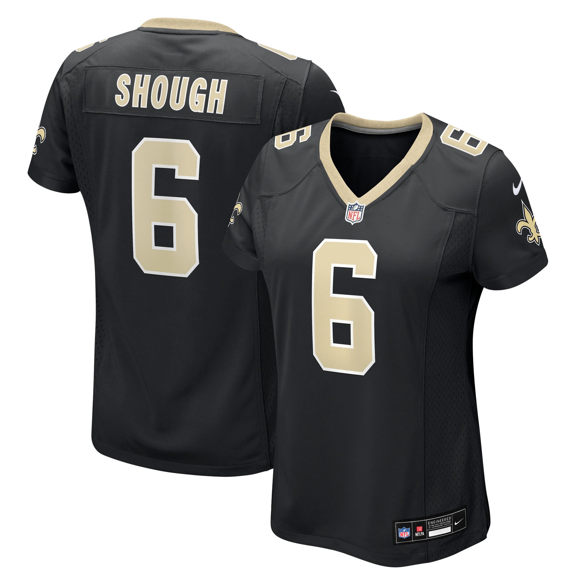 Tyler Shough New Orleans Saints Game Jersey Black NFL Football Fan Wear