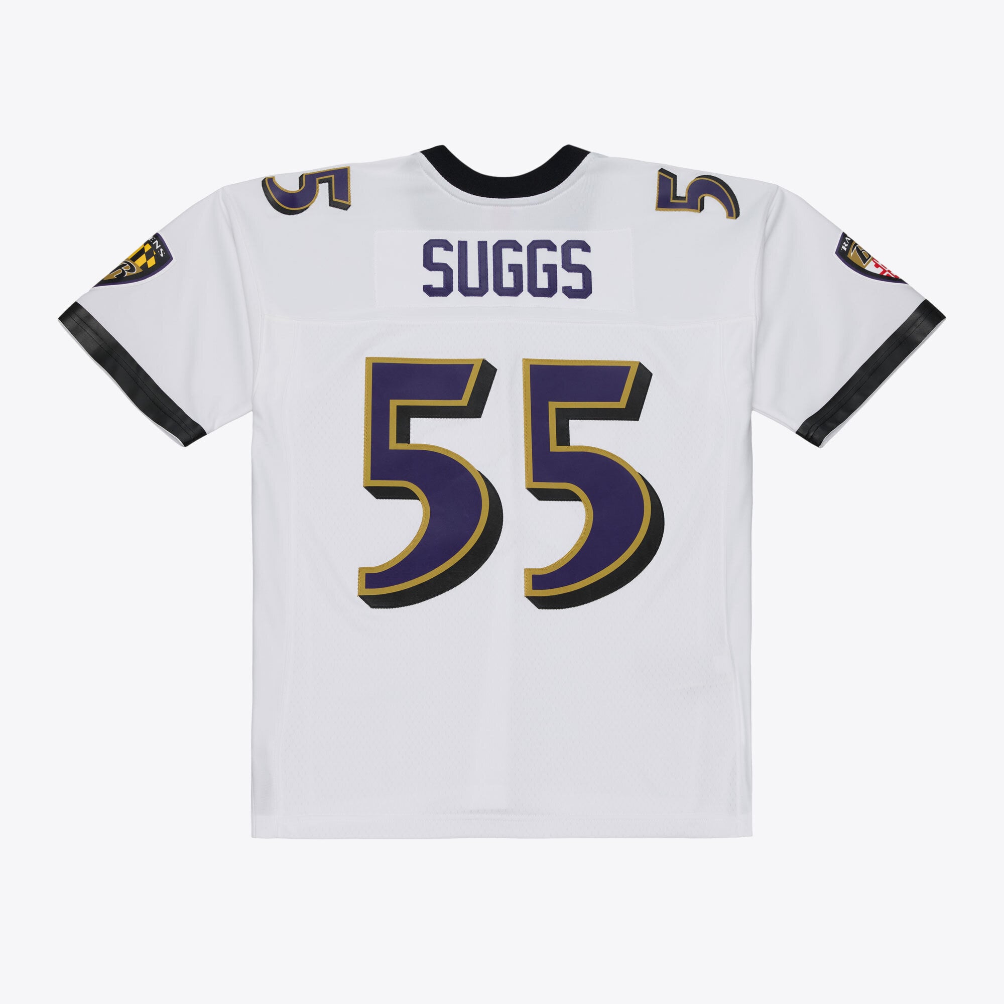 Terrell Suggs Mitchell Baltimore Ravens Player Jersey White NFL Football Fan Wear Terrell Suggs Mitchell