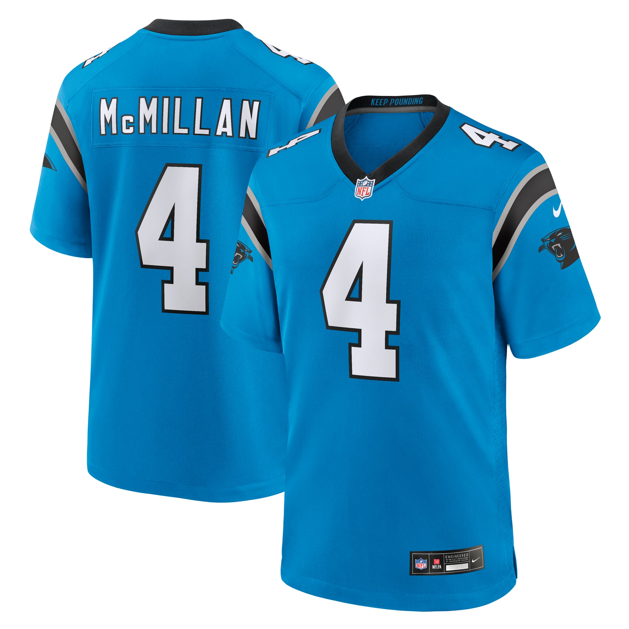 Tetairoa McMillan Carolina Panthers Game Jersey Blue NFL Football Fan Wear