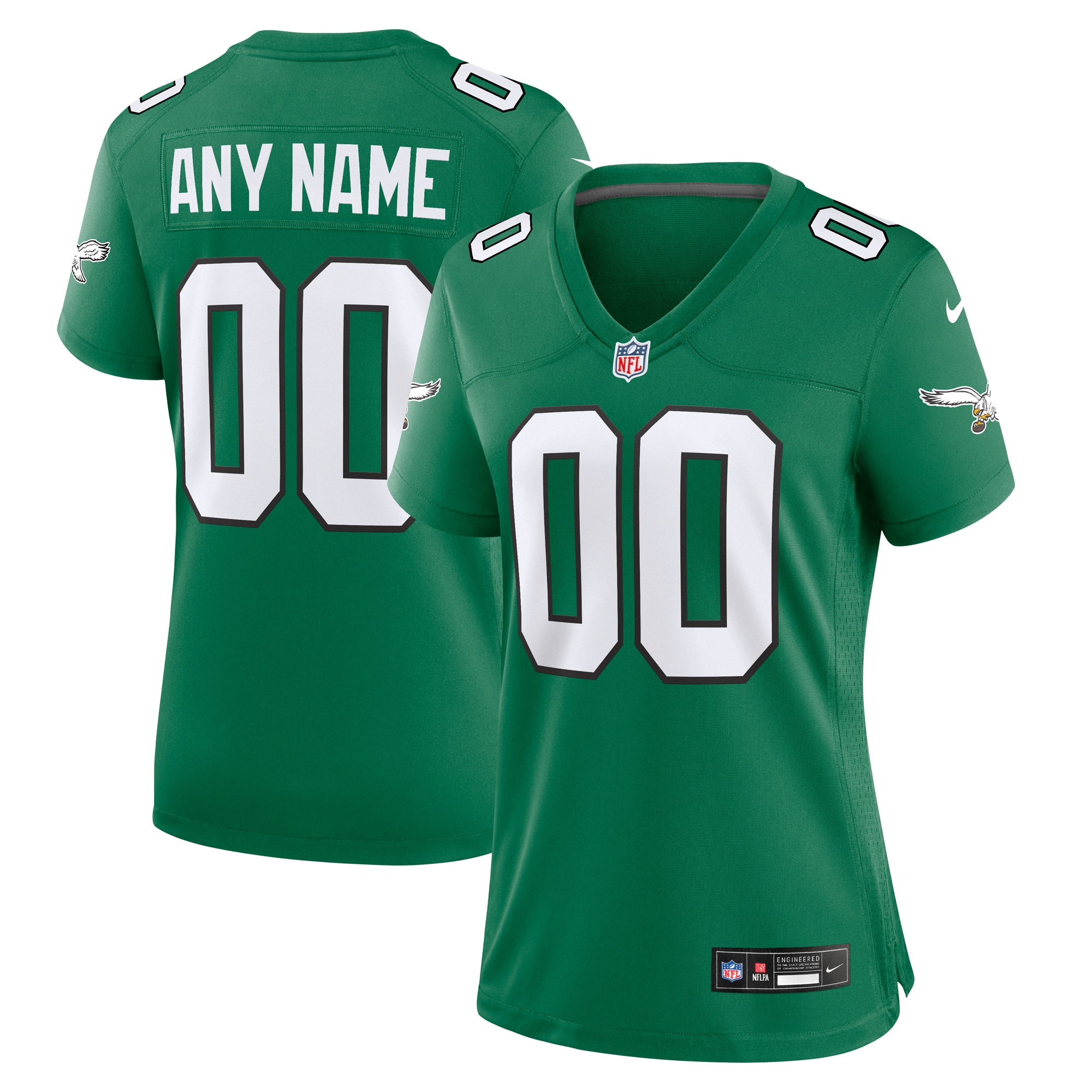 Philadelphia Eagles Game Jersey Kelly Green NFL Football Fan Wear Custom Number