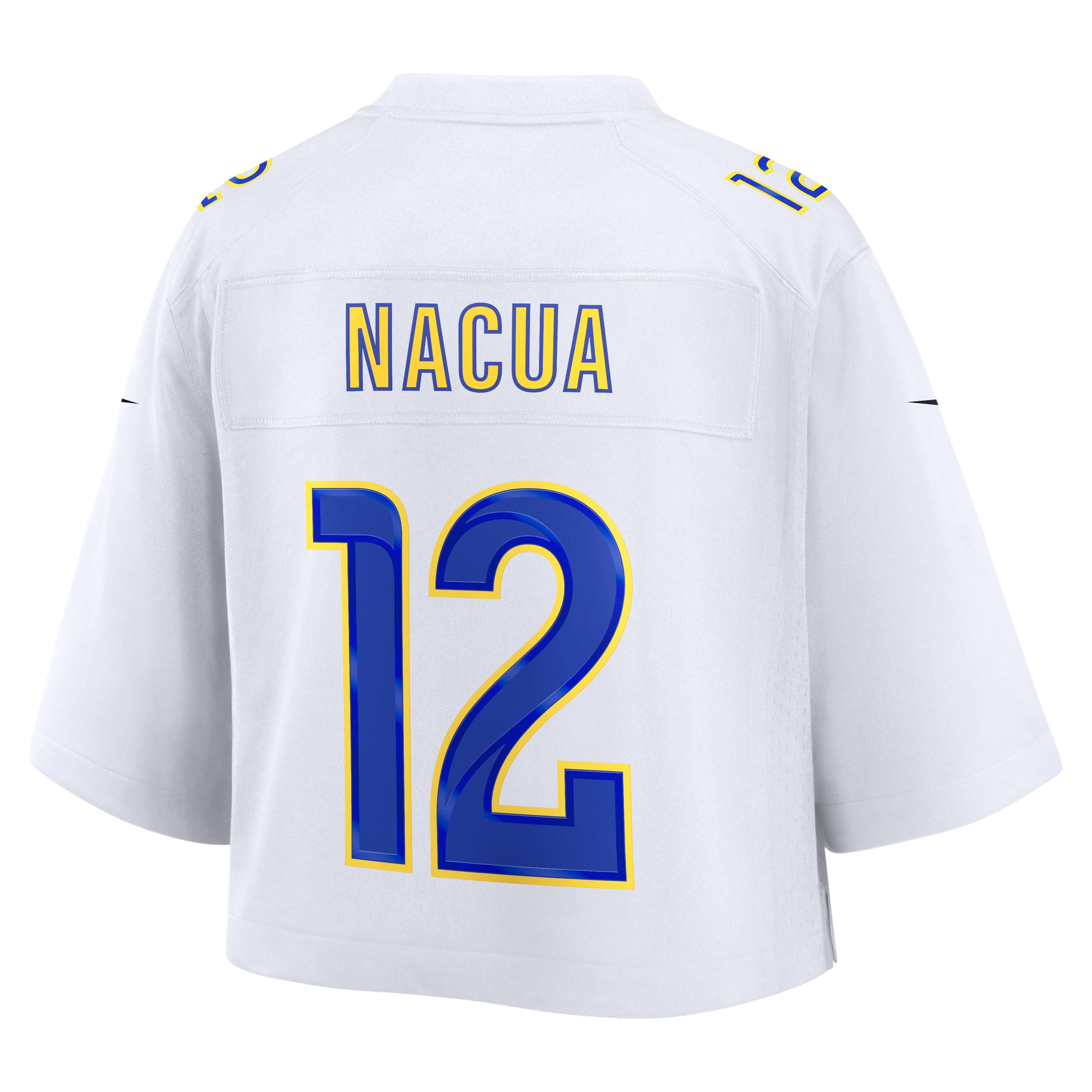 Puka Nacua Cropped Los Angeles Rams Game Jersey White NFL Football Fan Wear Puka Nacua Cropped