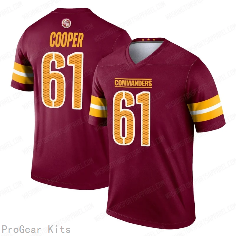 Tyler Cooper Washington Commanders Game Jersey No.61 Burgundy NFL Football Fan Wear Tyler Cooper