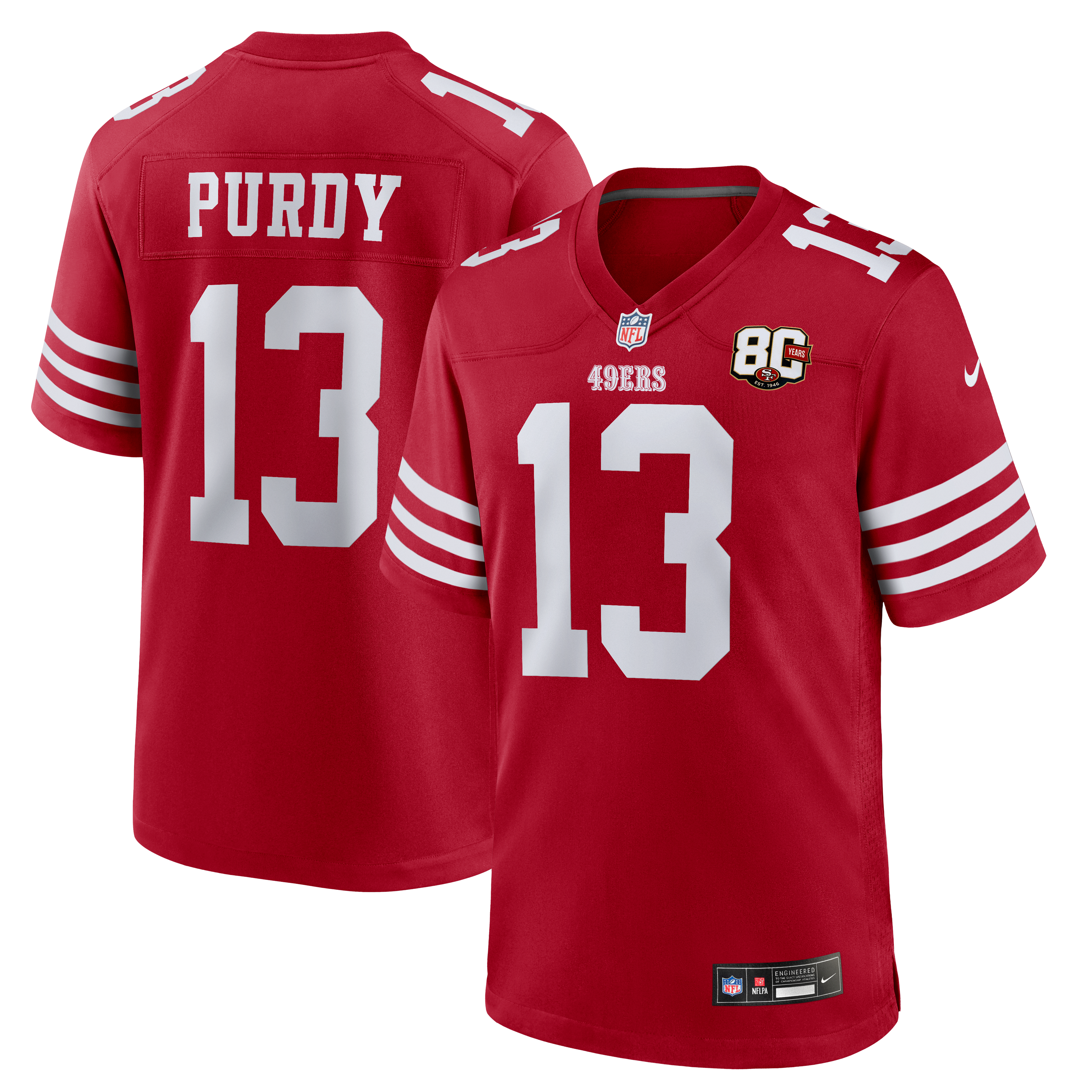 Brock Purdy San Francisco 49ers Game Jersey Scarlet NFL Football Fan Wear