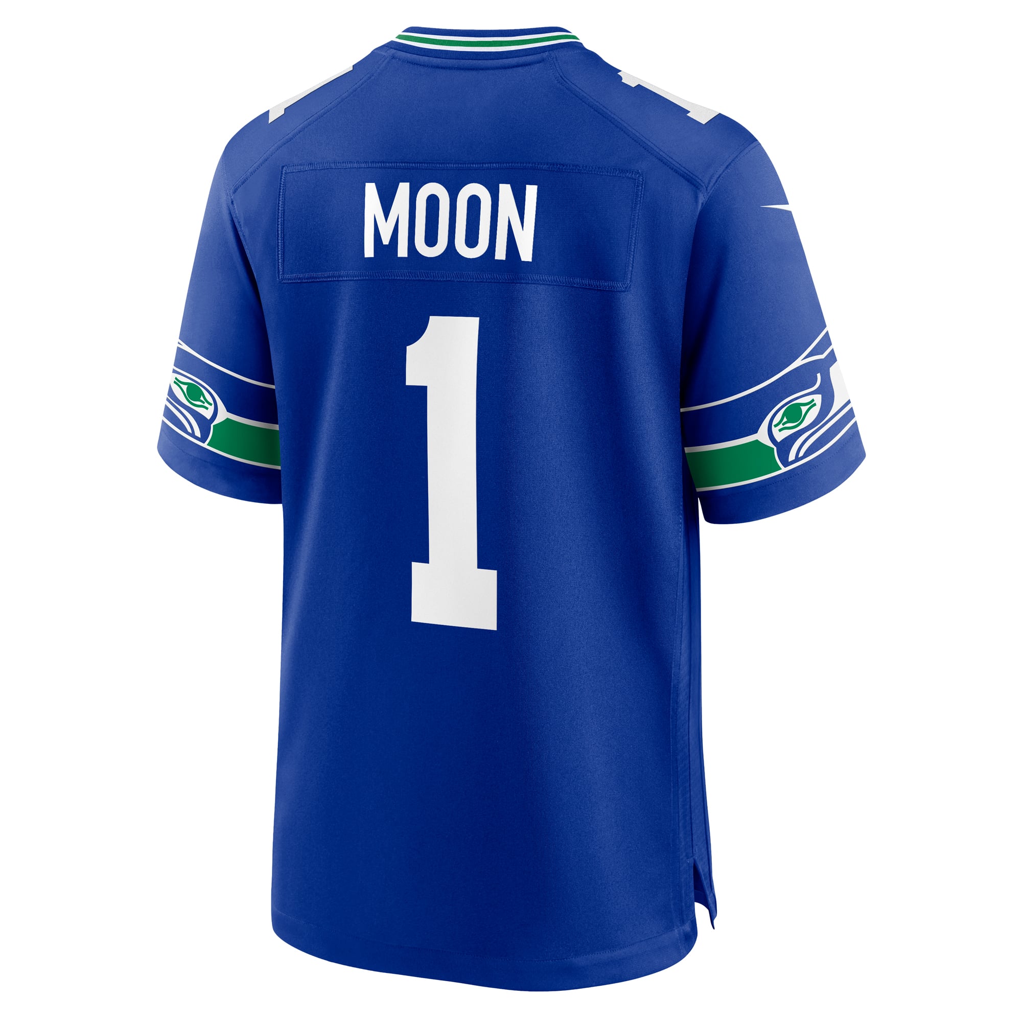 Warren Moon Retired Seattle Seahawks Game Jersey Royal NFL Football Fan Wear