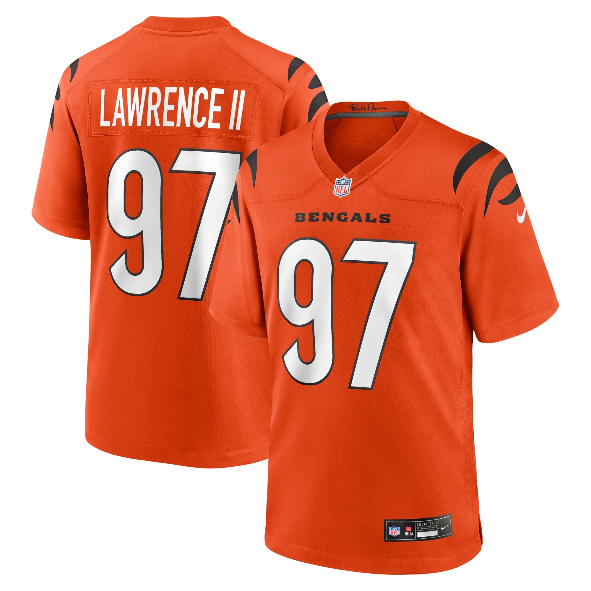 Dexter Lawrence Cincinnati Bengals Game Jersey Orange NFL Football Fan Wear