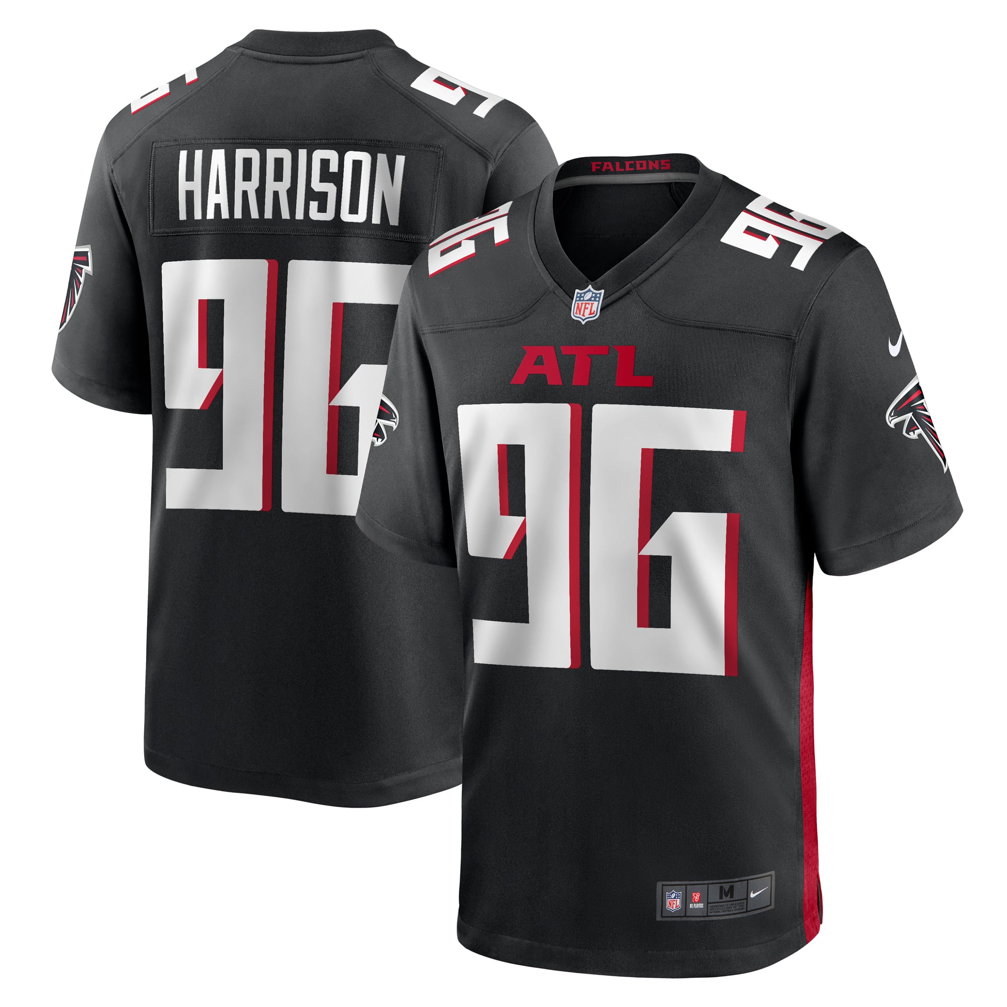 Zach Harrison Atlanta Falcons Game Jersey Black NFL Football Fan Wear Zach Harrison