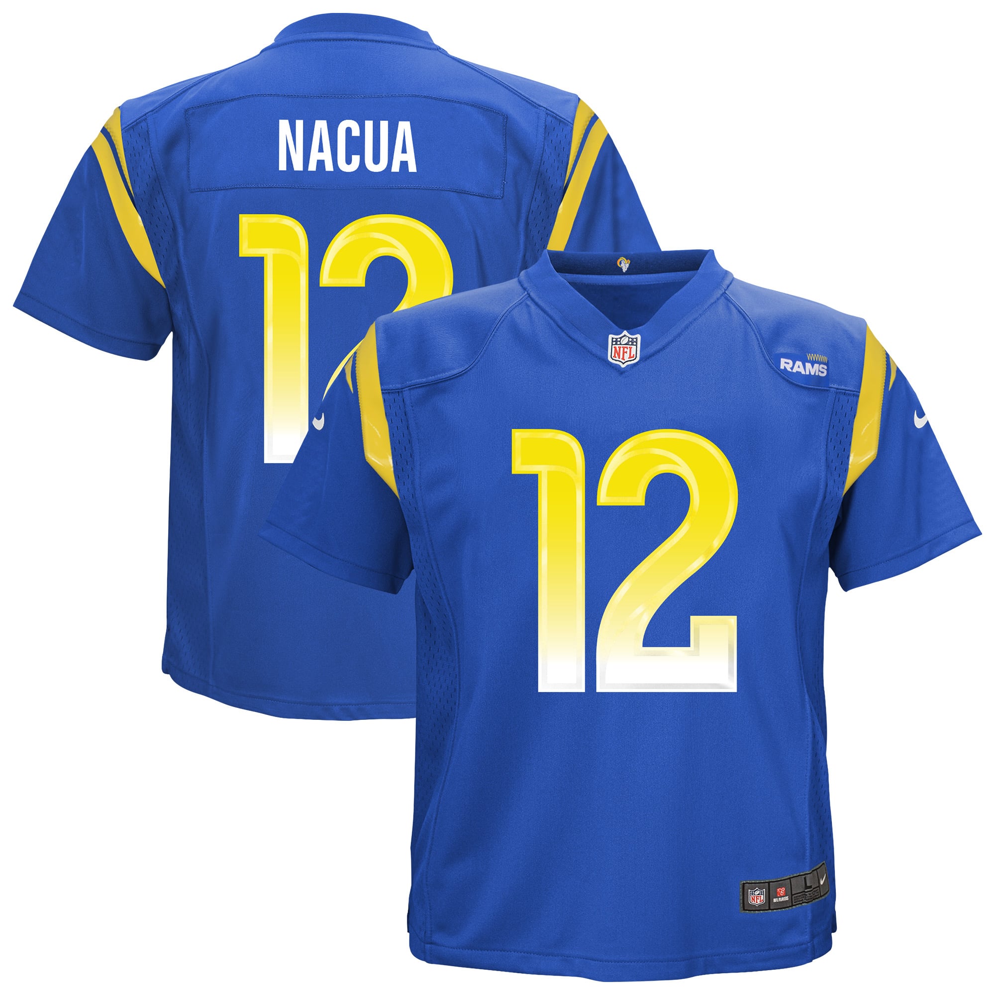 Puka Nacua Los Angeles Rams Game Jersey Royal NFL Football Fan Wear Puka Nacua