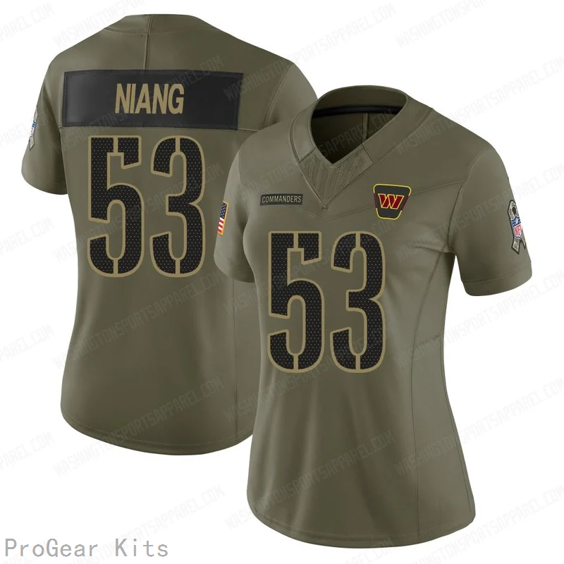 Lucas Niang Washington Commanders Jersey No.53 Olive NFL Football Fan Wear
