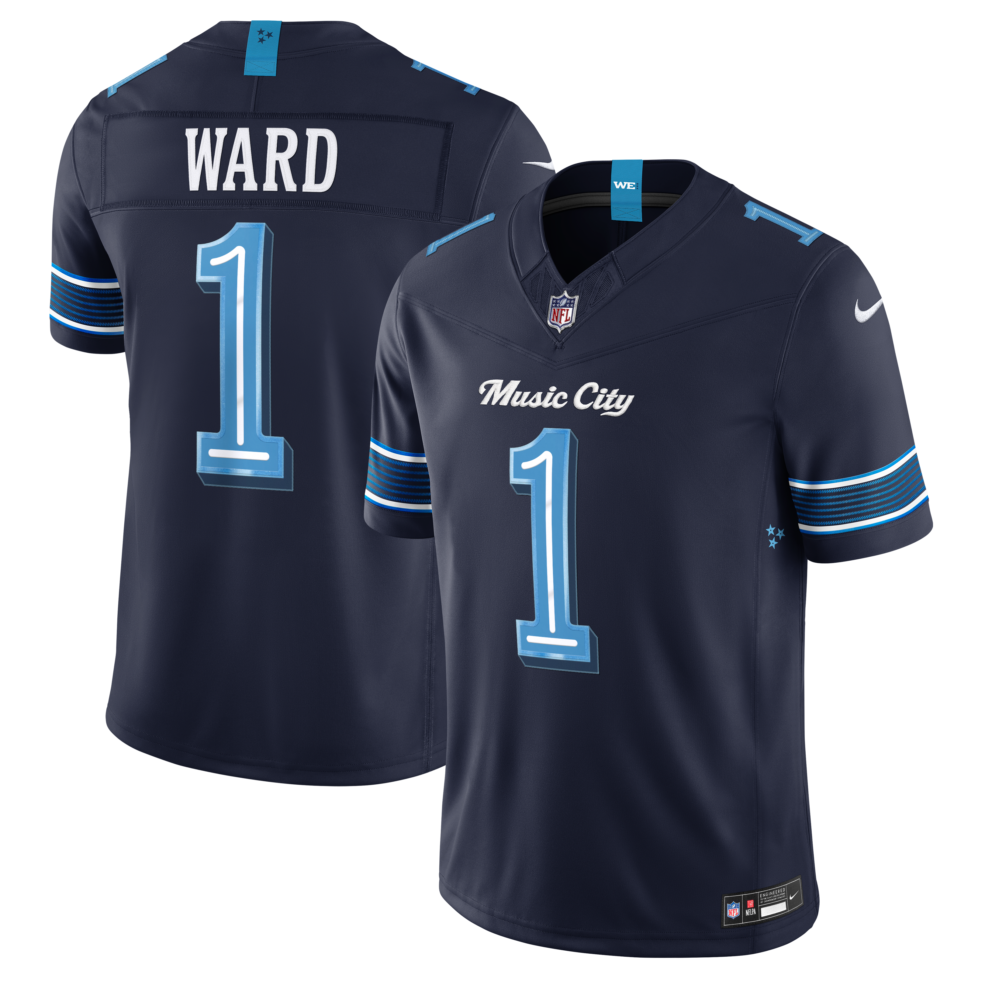 Cameron Ward Tennessee Titans Limited Jersey Navy NFL Football Fan Wear