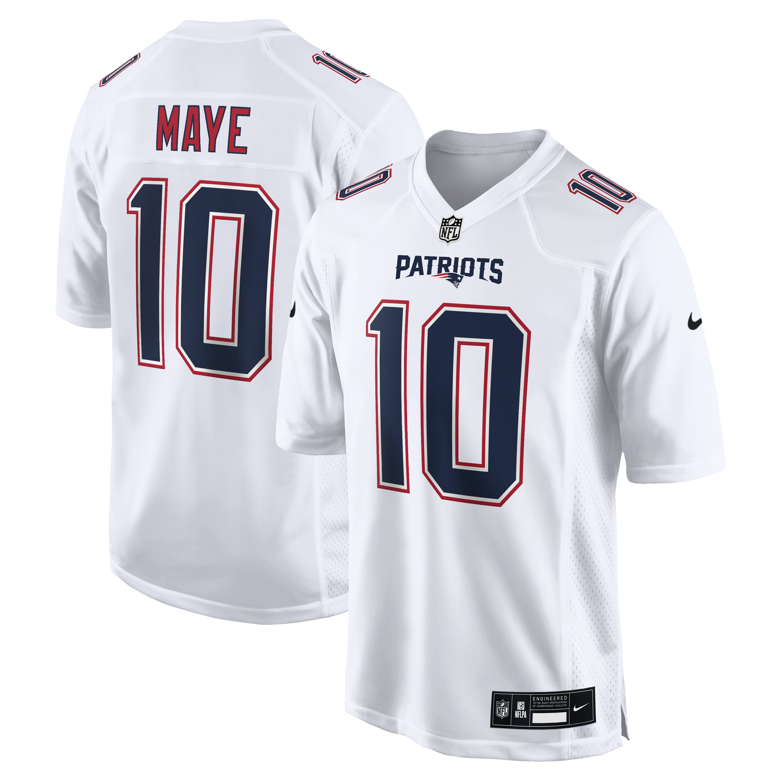 Drake Maye Tundra New England Patriots Game Jersey White NFL Football Fan Wear