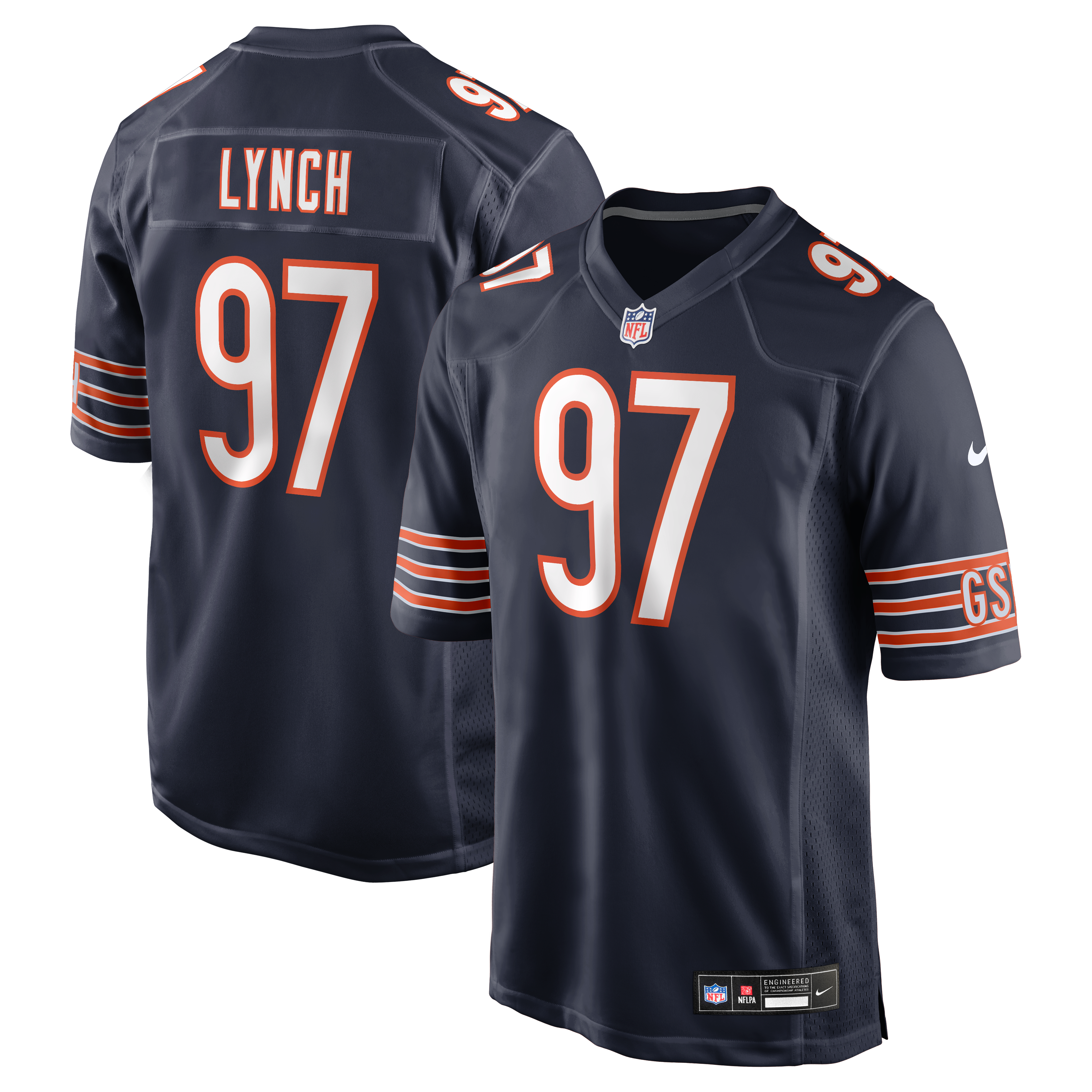 James Lynch Chicago Bears Game Jersey Navy NFL Football Fan Wear