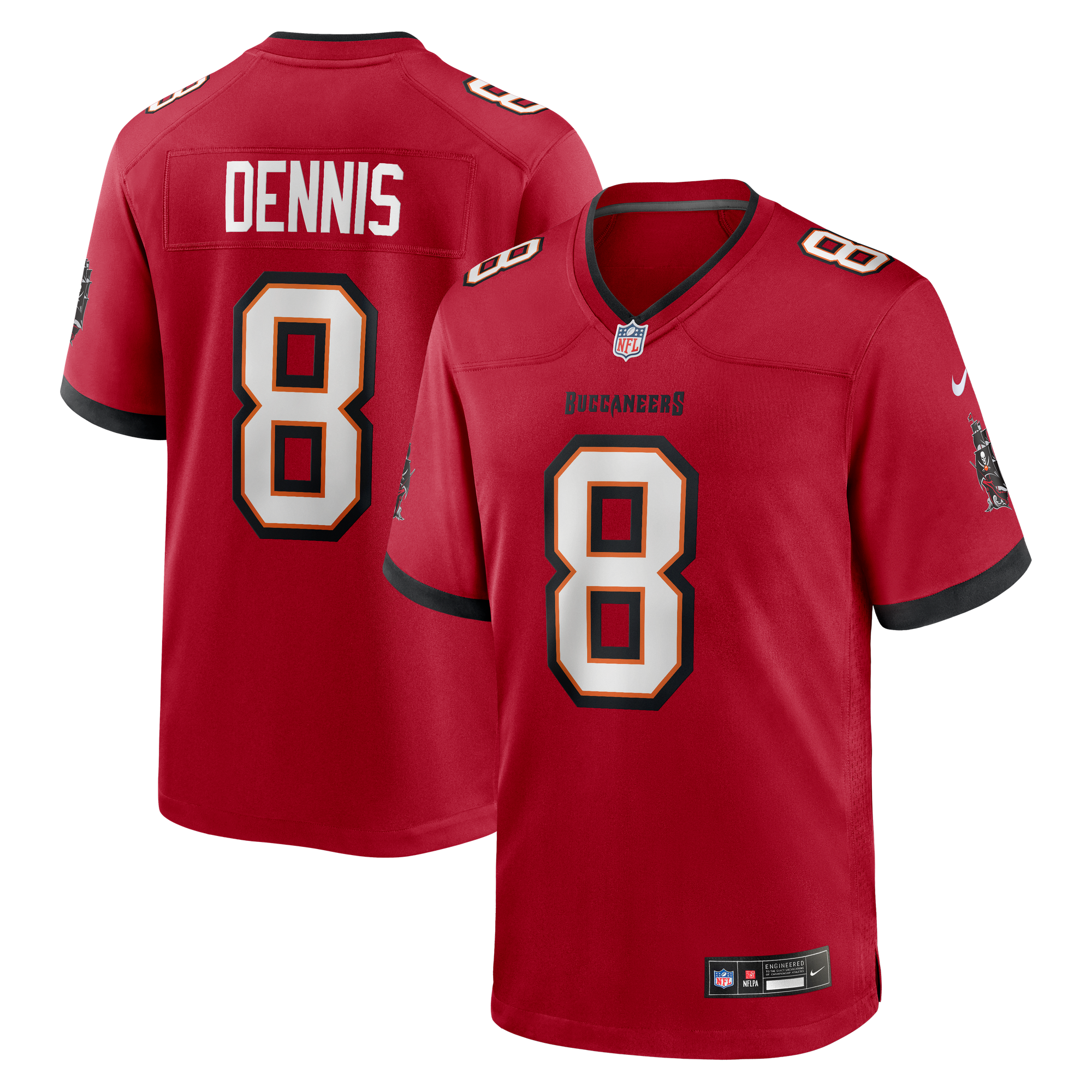 SirVocea Dennis Tampa Bay Buccaneers Game Jersey Red NFL Football Fan Wear