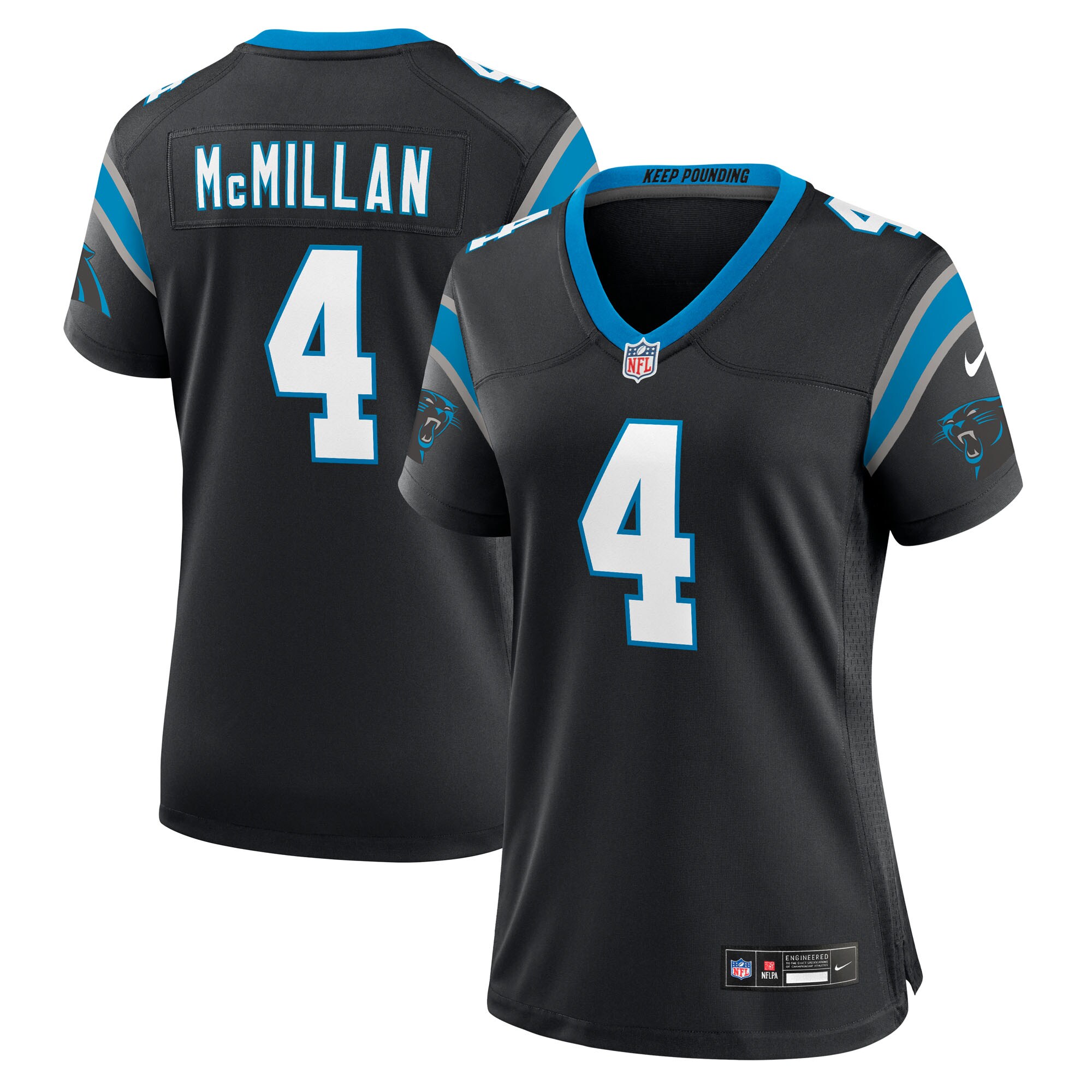 Tetairoa McMillan Carolina Panthers Game Jersey Black NFL Football Fan Wear Tetairoa McMillan