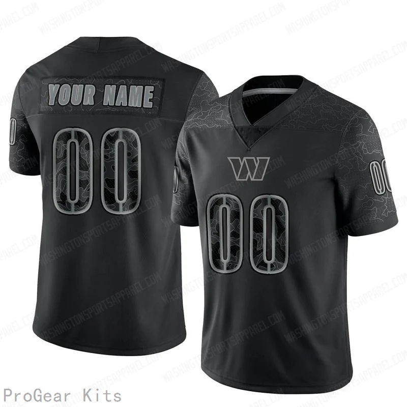 Washington Commanders Custom Jersey Reflective NFL Football Fan Wear Custom Number