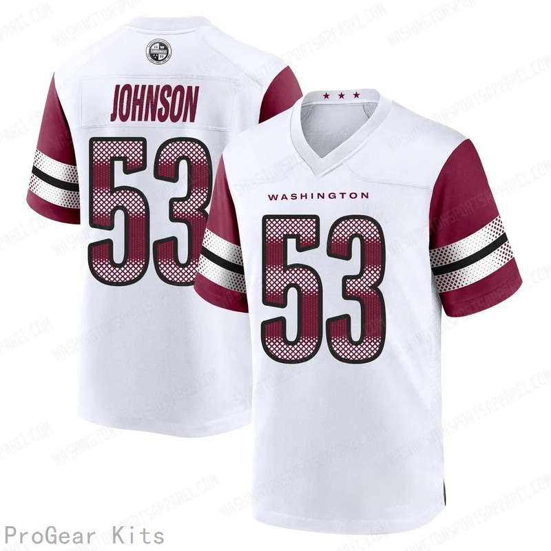 DJ Johnson Washington Commanders Jersey No.53 White NFL Football Fan Wear DJ Johnson