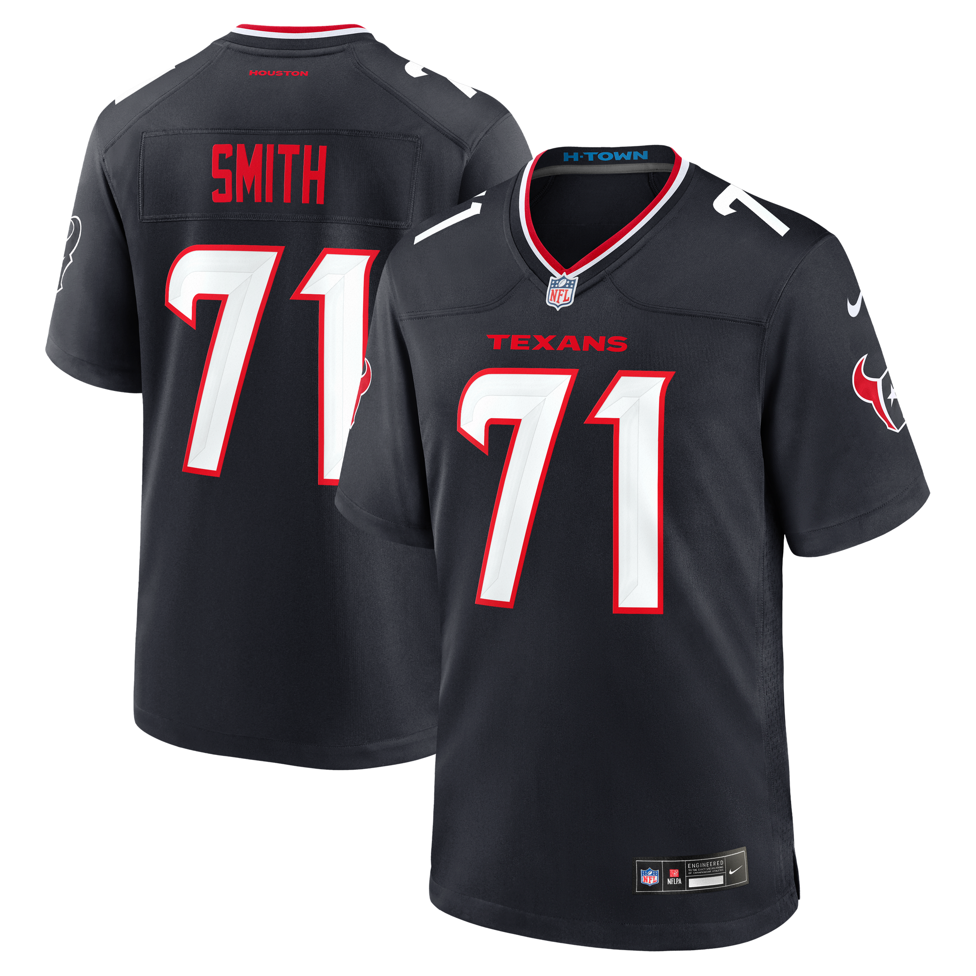 Braden Smith Houston Texans Game Jersey Navy NFL Football Fan Wear Braden Smith
