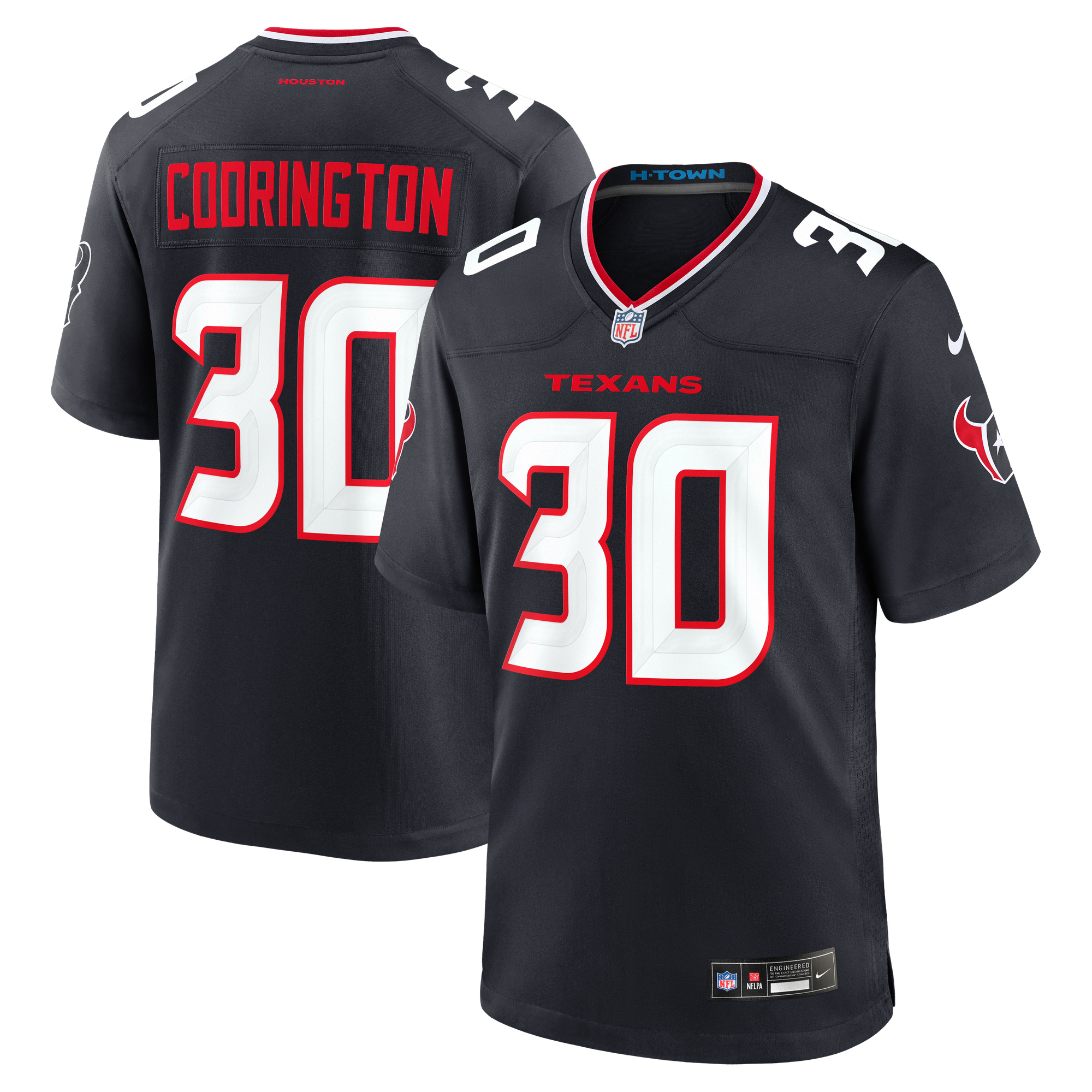 Brandon Codrington Houston Texans Game Jersey Navy NFL Football Fan Wear Brandon Codrington