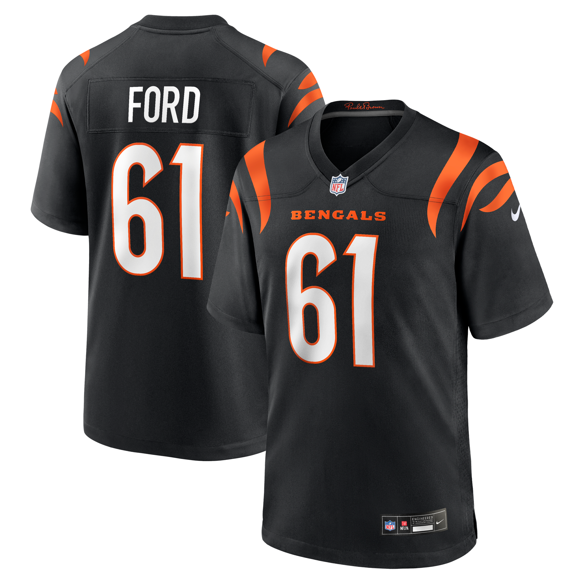 Cody Ford Cincinnati Bengals Game Jersey Black NFL Football Fan Wear Cody Ford