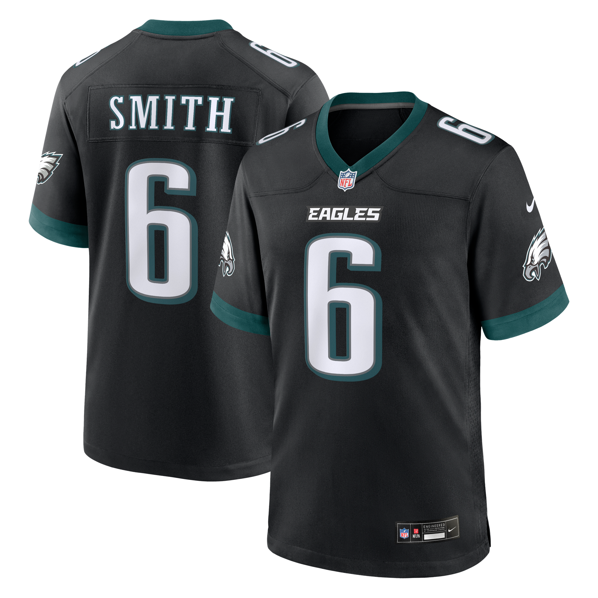DeVonta Smith Philadelphia Eagles Game Jersey Black NFL Football Fan Wear