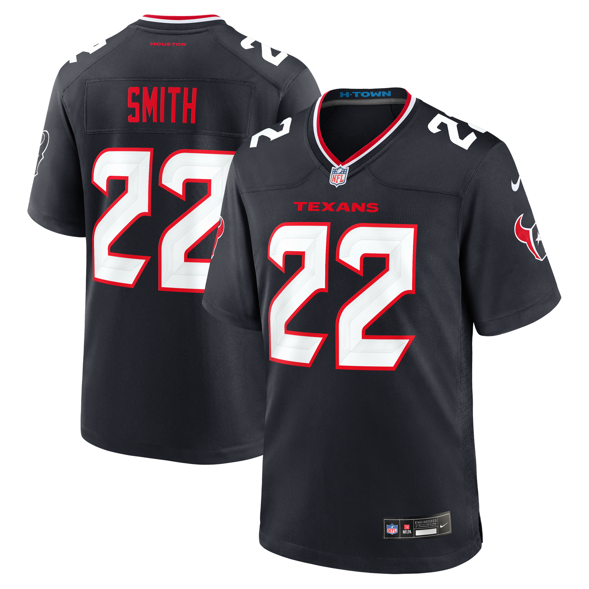 Jaylin Smith Houston Texans Game Jersey Navy NFL Football Fan Wear Jaylin Smith
