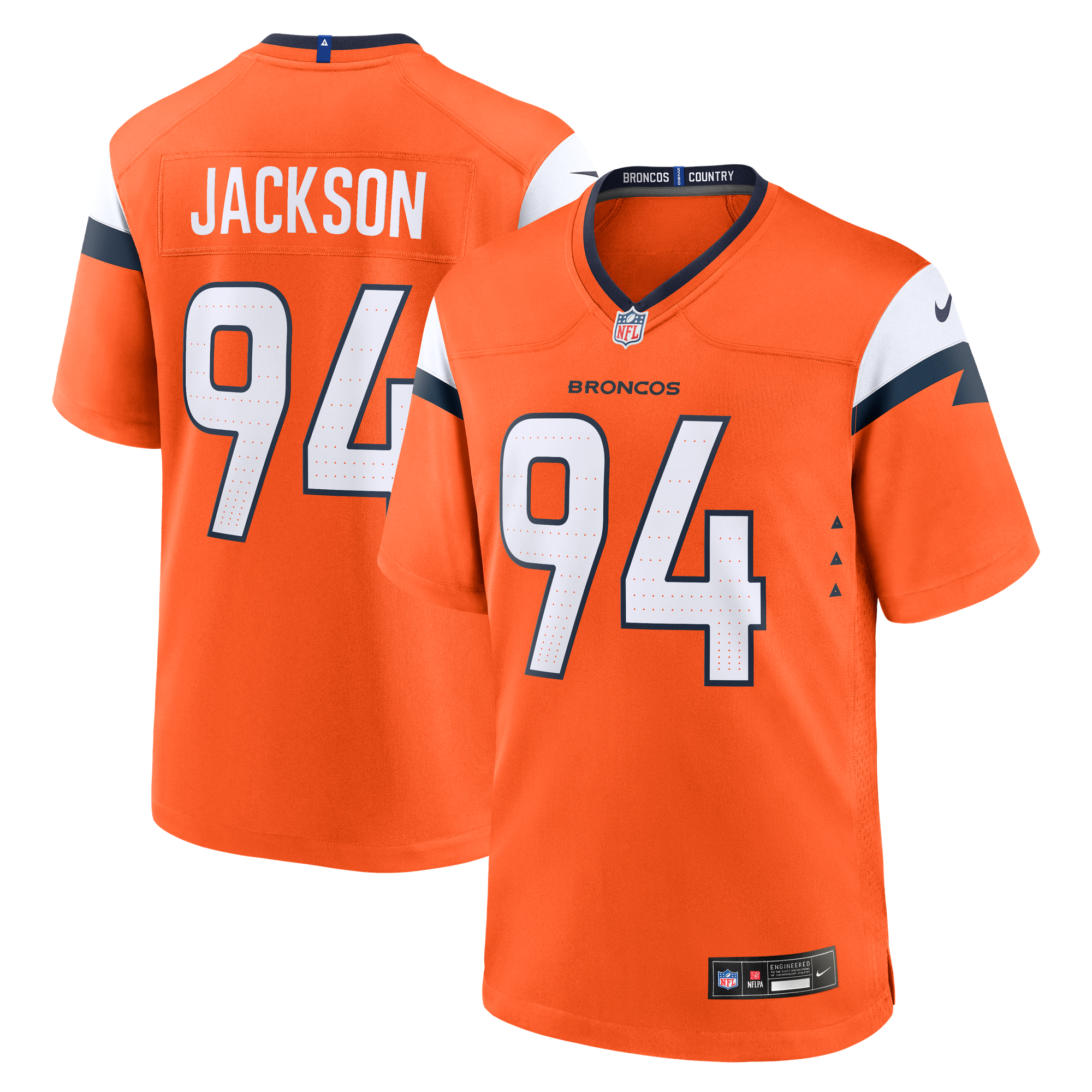 Jordan Jackson Denver Broncos Game Jersey Orange NFL Football Fan Wear
