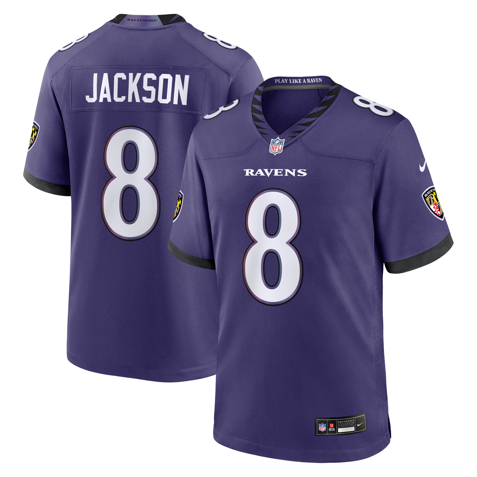 Lamar Jackson Baltimore Ravens Game Jersey Purple NFL Football Fan Wear