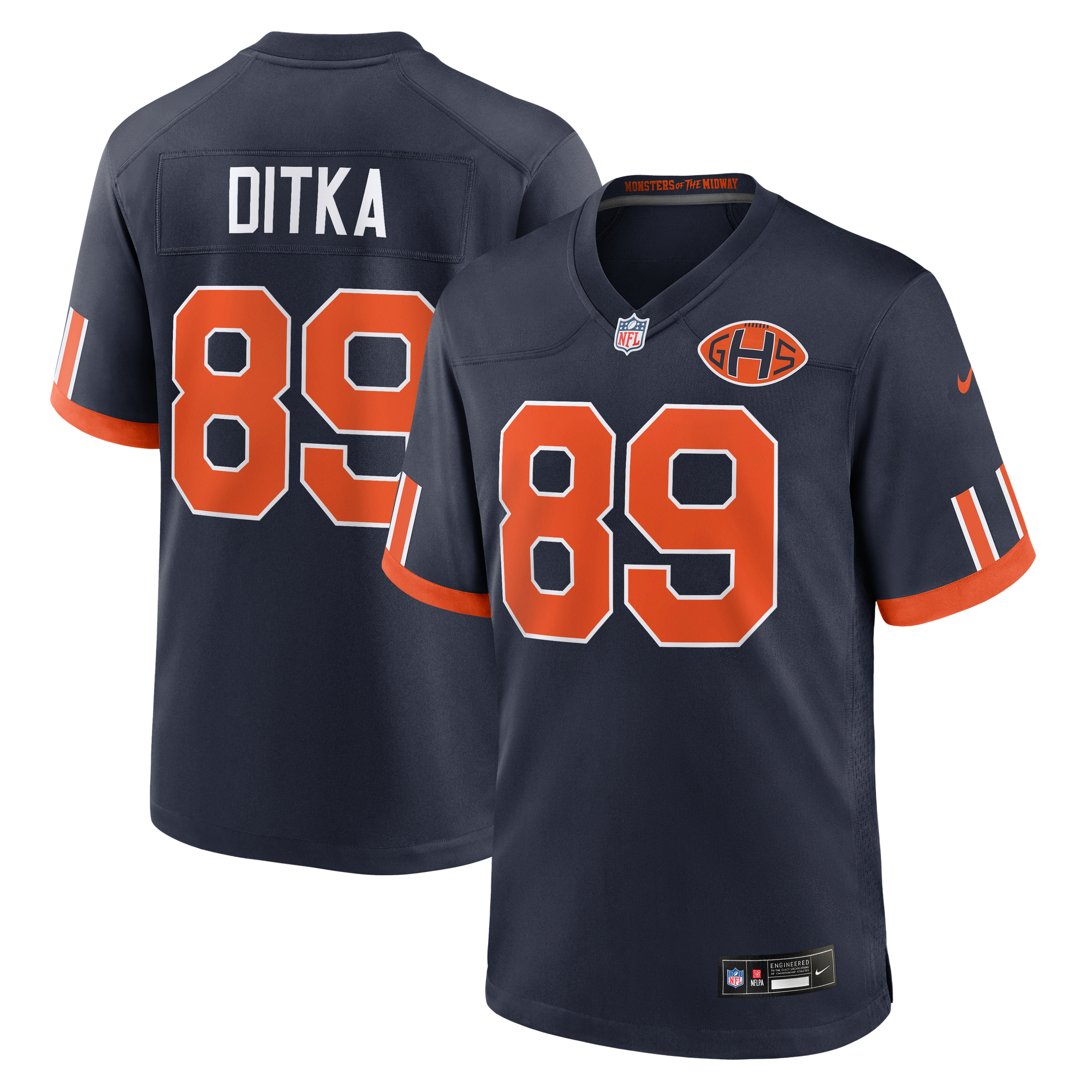 Mike Ditka Chicago Bears Game Jersey Navy NFL Football Fan Wear