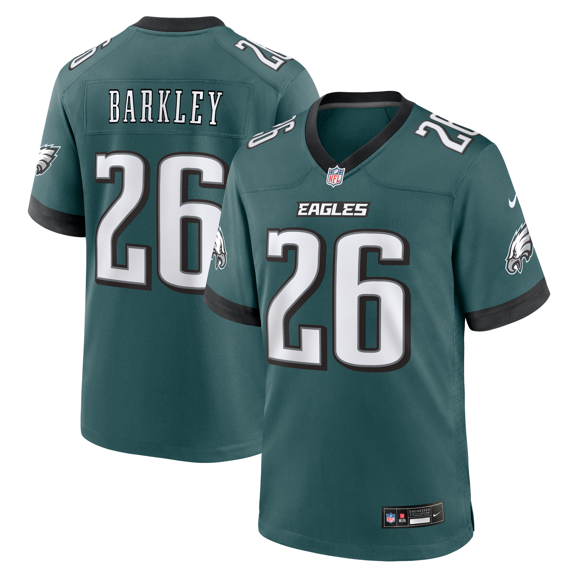 Saquon Barkley Philadelphia Eagles Game Jersey Midnight NFL Football Fan Wear