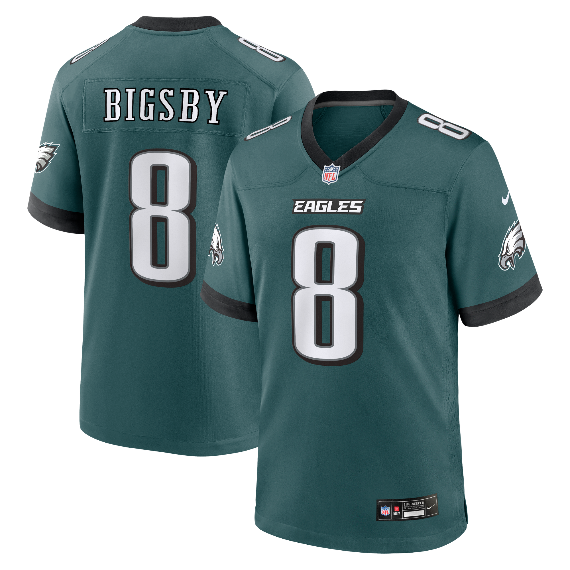 Bigsby Philadelphia Eagles Game Jersey Midnight NFL Football Fan Wear
