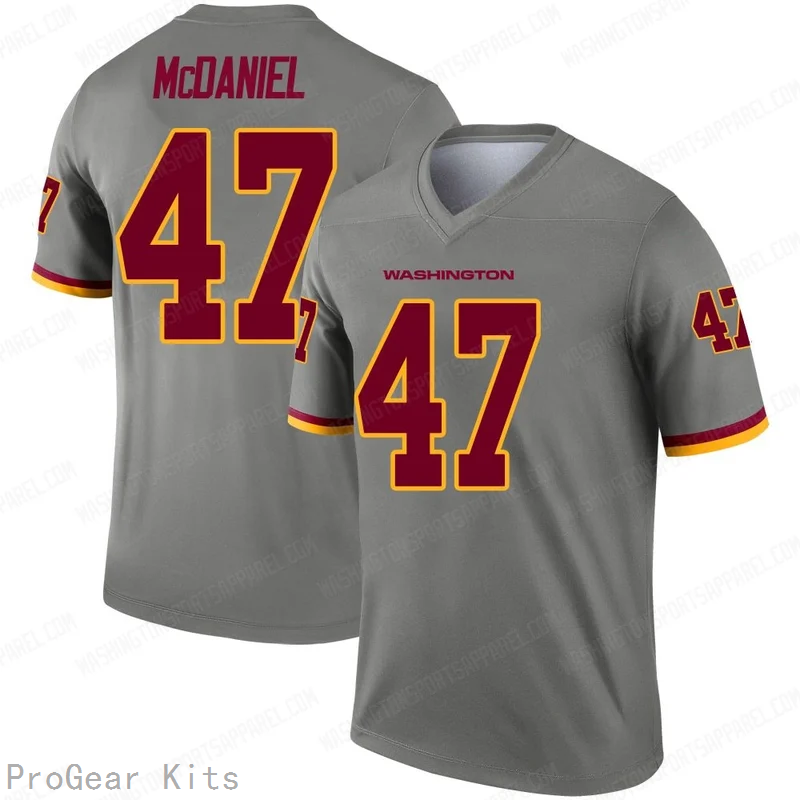 Robert McDaniel Inverted Washington Commanders Legend Jersey No.47 Gray NFL Football Fan Wear