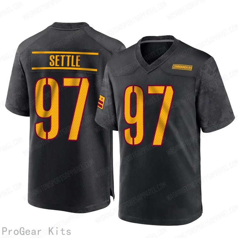Tim Settle Washington Commanders Alternate Jersey No.97 Black NFL Football Fan Wear Tim Settle