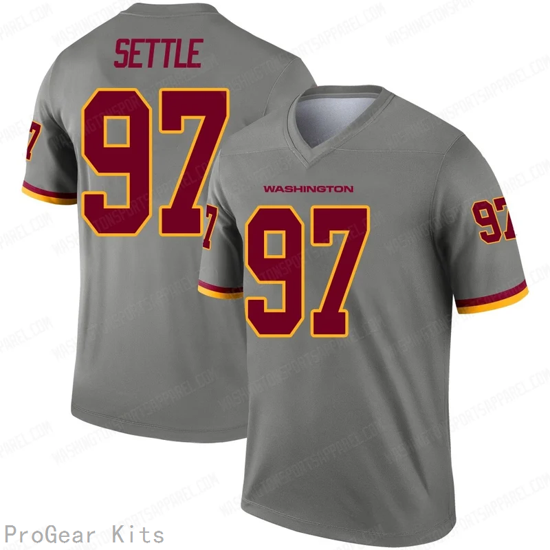 Tim Settle Inverted Washington Commanders Legend Jersey No.97 Gray NFL Football Fan Wear