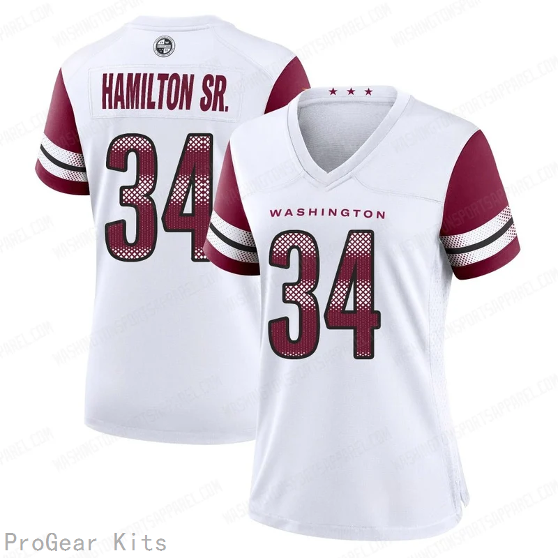 Antonio Hamilton Sr Washington Commanders Jersey No.34 White NFL Football Fan Wear Antonio Hamilton Sr
