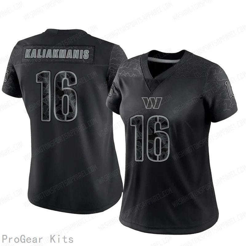 Athan Kaliakmanis Washington Commanders Jersey No.16 Reflective NFL Football Fan Wear