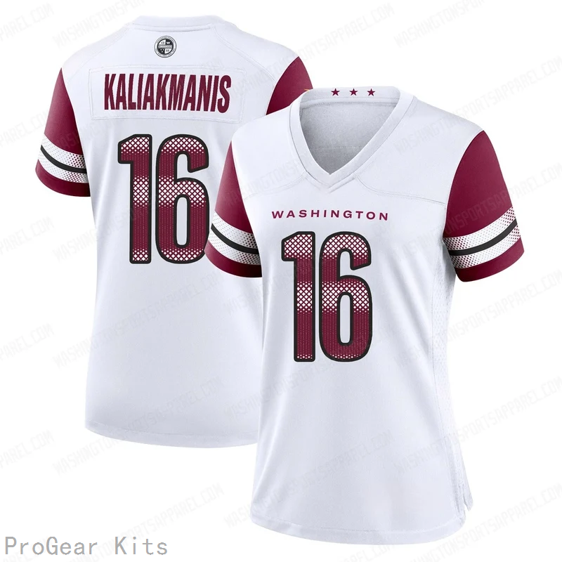 Athan Kaliakmanis Washington Commanders Jersey No.16 White NFL Football Fan Wear