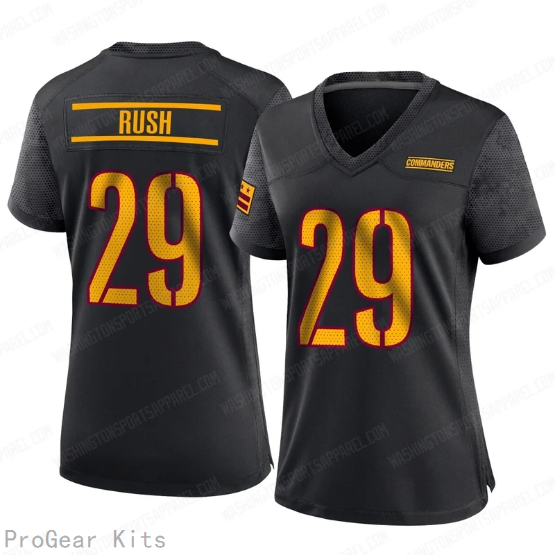 Darius Rush Washington Commanders Alternate Jersey No.29 Black NFL Football Fan Wear