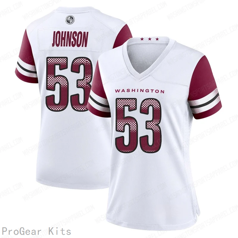 DJ Johnson Washington Commanders Jersey No.53 White NFL Football Fan Wear DJ Johnson