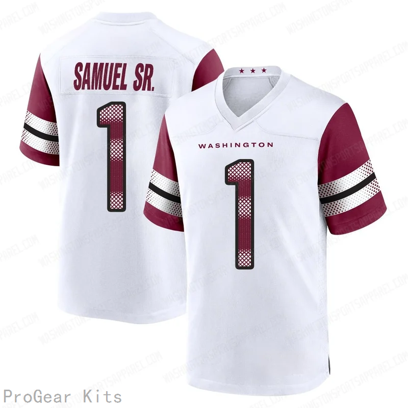 Deebo Samuel Sr Washington Commanders Jersey No.1 White NFL Football Fan Wear Deebo Samuel Sr