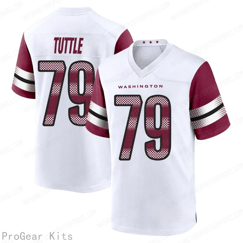 Shy Tuttle Washington Commanders Jersey No.79 White NFL Football Fan Wear